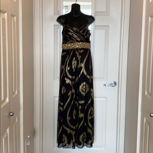 Betsy & Adam Black and Gold Gown